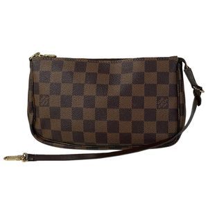 Louis Vuitton Makeup Cosmetics Accessory Pouch Damier Brown